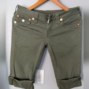 Olive Green Cropped Pants